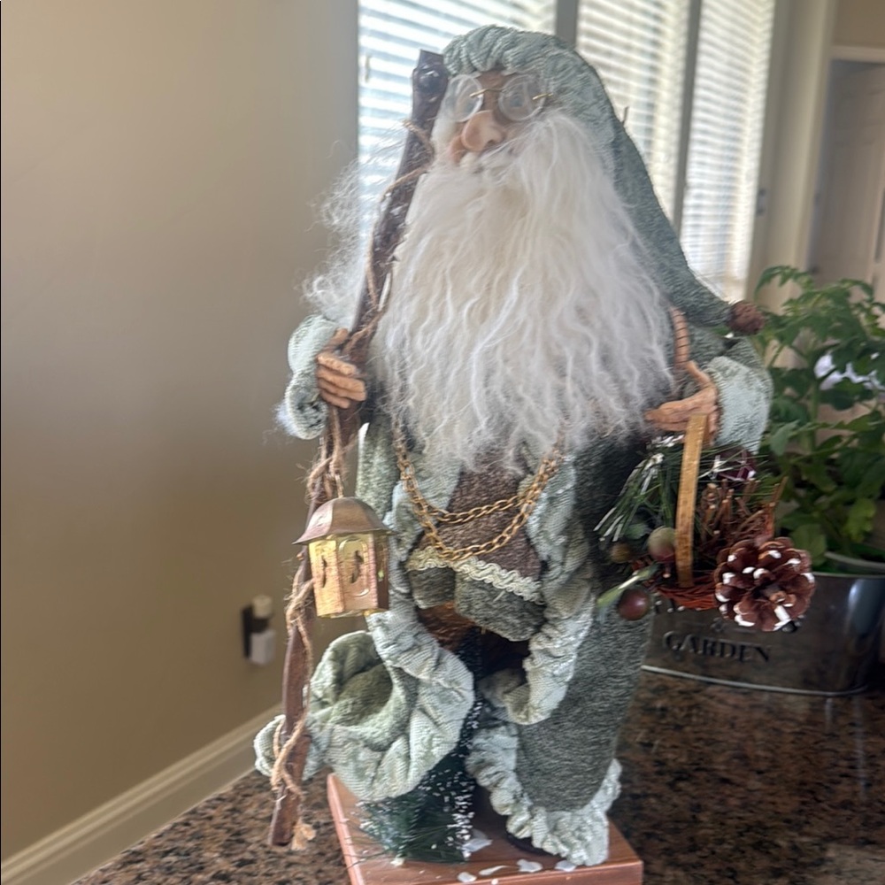 Green Santa Claus Holiday Figurine